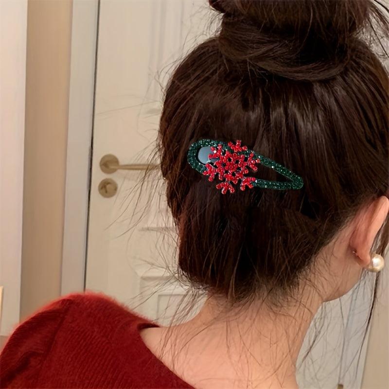 Rhinestone Hair Clips Holiday Hair Accessories Girls Decor