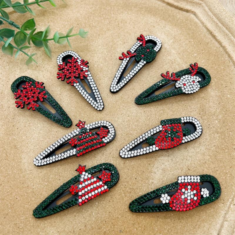 Rhinestone Hair Clips Holiday Hair Accessories Girls Decor