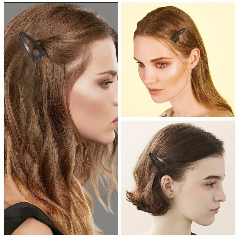Double Grip Barrettes Metal Snap Buttons Hairpin - Salon Supplies