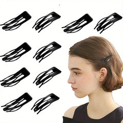 Double Grip Barrettes Metal Snap Buttons Hairpin - Salon Supplies