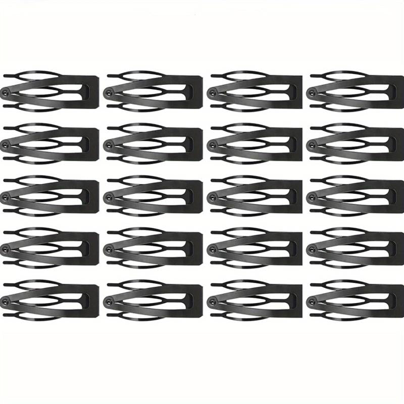 Double Grip Barrettes Metal Snap Buttons Hairpin - Salon Supplies