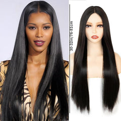 Women's Long Straight Synthetic Wig Natural Appearance Heat Resistant Fiber