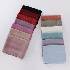 Chiffon Silvery Wire Pleated Long Scarf