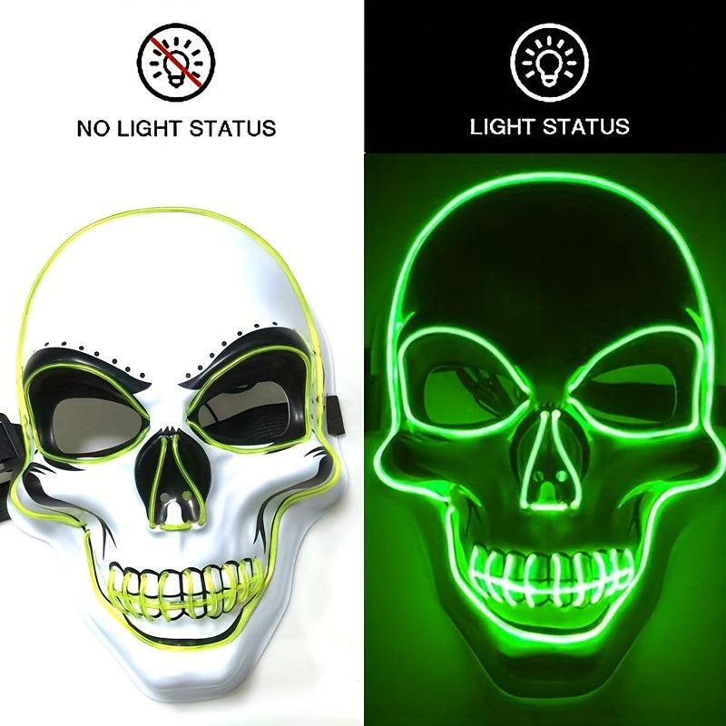 LED Scary Skull Face Mask Halloween Party Supplies