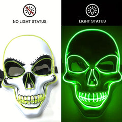 LED Scary Skull Face Mask Halloween Party Supplies