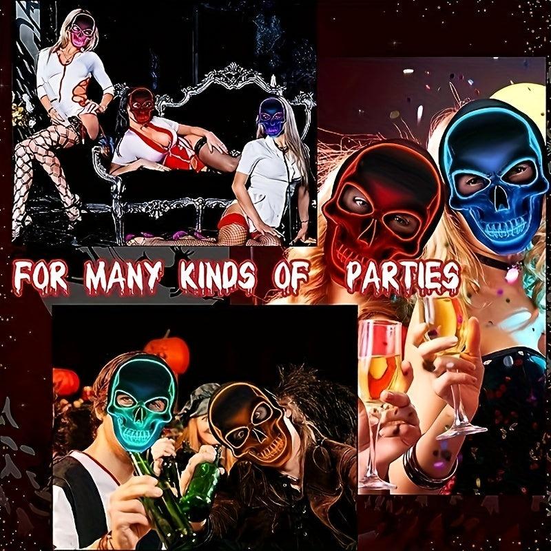 LED Scary Skull Face Mask Halloween Party Supplies