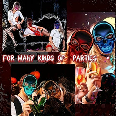 LED Scary Skull Face Mask Halloween Party Supplies
