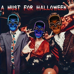 LED Scary Skull Face Mask Halloween Party Supplies