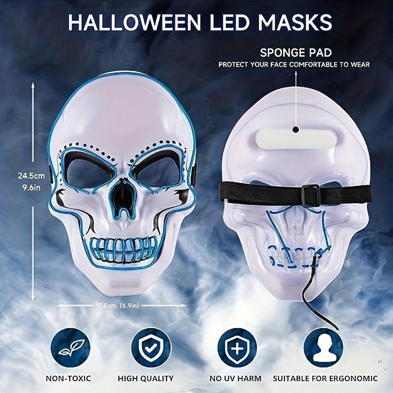 LED Scary Skull Face Mask Halloween Party Supplies