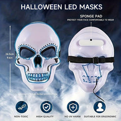 LED Scary Skull Face Mask Halloween Party Supplies