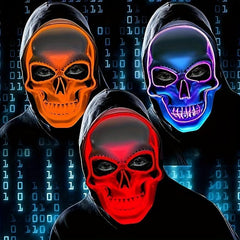 LED Scary Skull Face Mask Halloween Party Supplies