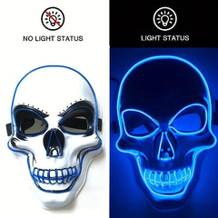 LED Scary Skull Face Mask Halloween Party Supplies