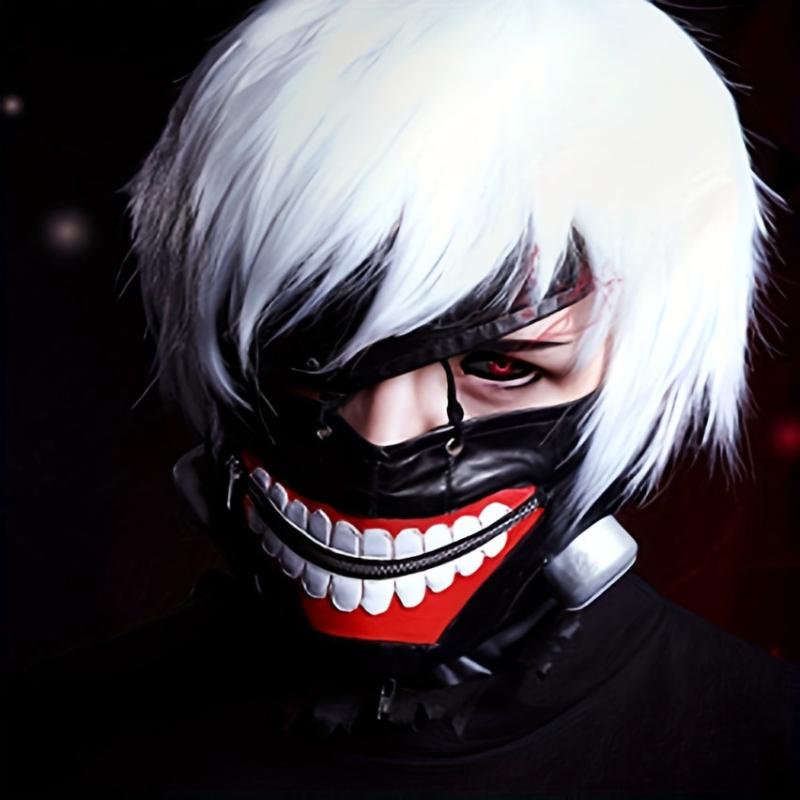 Men's Adjustable Zipper Cosplay Party Prop Mask