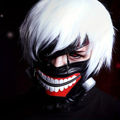 Men's Adjustable Zipper Cosplay Party Prop Mask