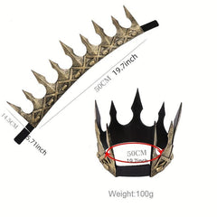 Medieval King Crown Halloween Stage Dress Up Props For Men