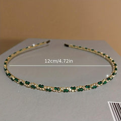 Vintage Green Rhinestone Alice Band Hair Accessory