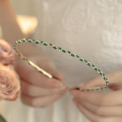 Vintage Green Rhinestone Alice Band Hair Accessory