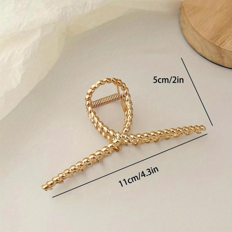 Golden Twisted Metal Hair Claw Large Size Hair Clip