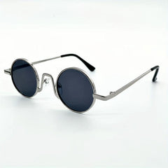 Small Round Frame Metal Temple Glasses Sunglasses for Daily Travel Wear