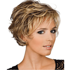Short Grey Pixie Cut Wig with Bangs for Women