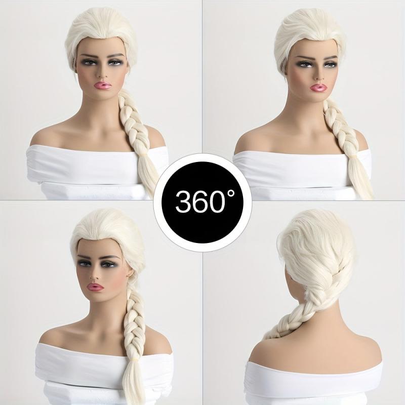Women's Film Animation Cosplay Wig Heat Resistant Light Golden Braided Wig