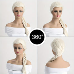 Women's Film Animation Cosplay Wig Heat Resistant Light Golden Braided Wig