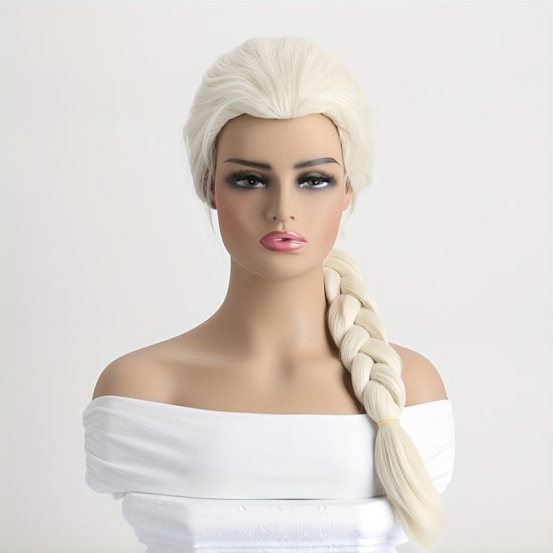 Women's Film Animation Cosplay Wig Heat Resistant Light Golden Braided Wig