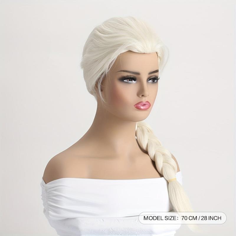 Women's Film Animation Cosplay Wig Heat Resistant Light Golden Braided Wig