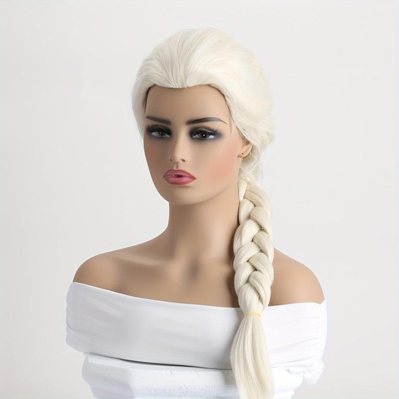 Women's Film Animation Cosplay Wig Heat Resistant Light Golden Braided Wig