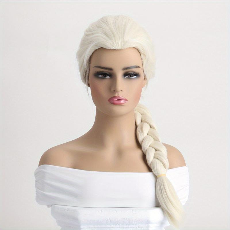 Women's Film Animation Cosplay Wig Heat Resistant Light Golden Braided Wig