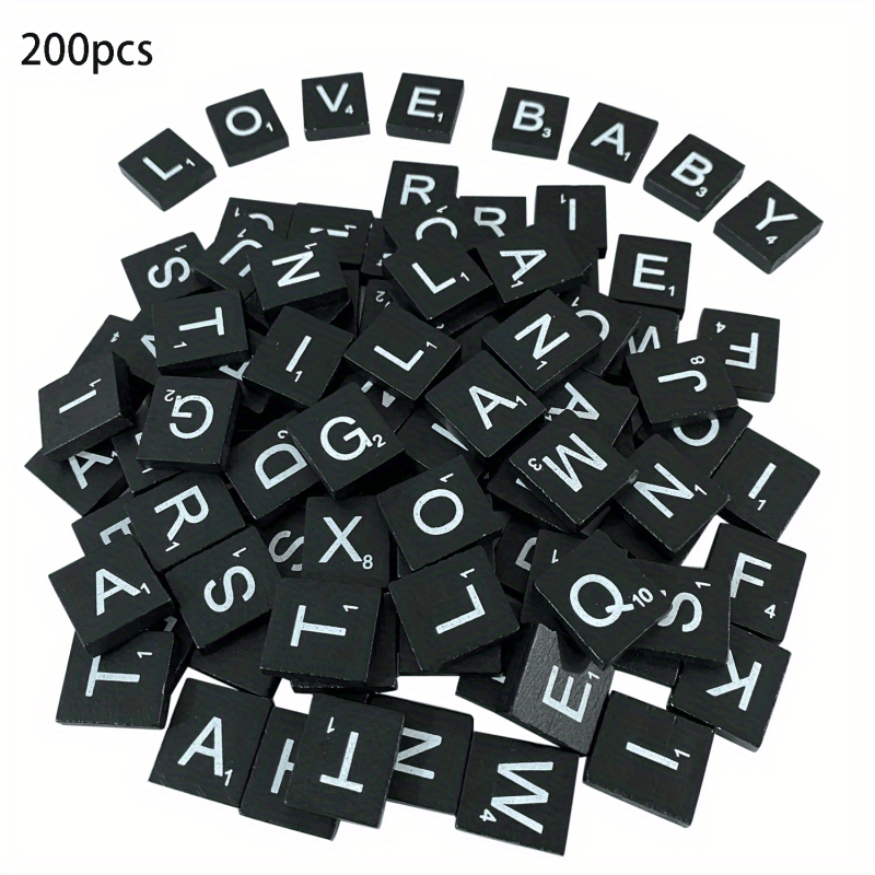 Wooden Puzzle Tiles DIY Letters Spelling Card Games