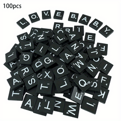 Wooden Puzzle Tiles DIY Letters Spelling Card Games