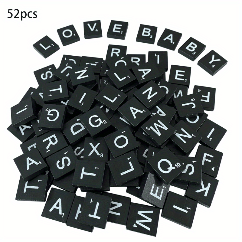 Wooden Puzzle Tiles DIY Letters Spelling Card Games