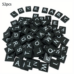 Wooden Puzzle Tiles DIY Letters Spelling Card Games