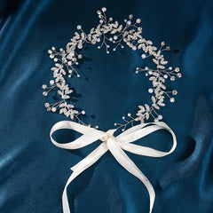 Wedding Bride Crown Faux Pearl Rhinestone Bridal Headband