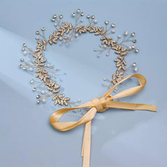 Wedding Bride Crown Faux Pearl Rhinestone Bridal Headband