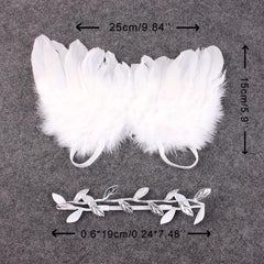 Leaf Headband & Angel Wings Baby Props Set