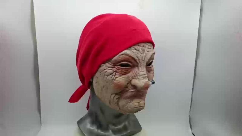 Old Man Smoking Headgear Mask Funny Halloween Mask