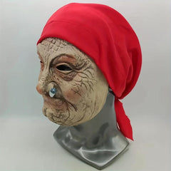 Old Man Smoking Headgear Mask Funny Halloween Mask