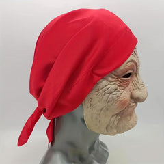 Old Man Smoking Headgear Mask Funny Halloween Mask