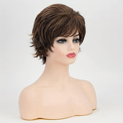 3 Colors Short Curly Wig With Bangs Natural Look Synthetic Wig