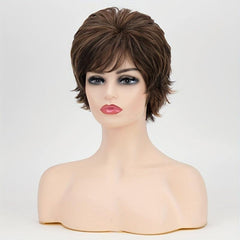 3 Colors Short Curly Wig With Bangs Natural Look Synthetic Wig