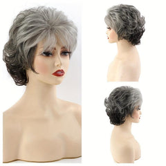 3 Colors Short Curly Wig With Bangs Natural Look Synthetic Wig
