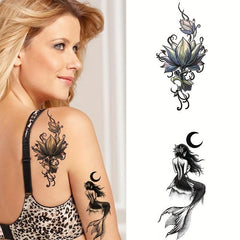 Mermaid Tattoo Sticker Waterproof Temporary Arm Body Stickers