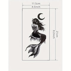 Mermaid Tattoo Sticker Waterproof Temporary Arm Body Stickers