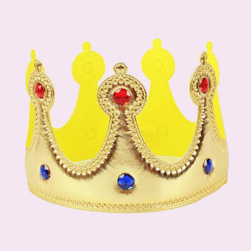 Men's Golden King Crown Prince Headdress Birthday Cake Decoration