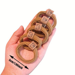 10PCS Women Solid Scrunchies High Elastic Hair Bands Coffee Bear Rubber Band