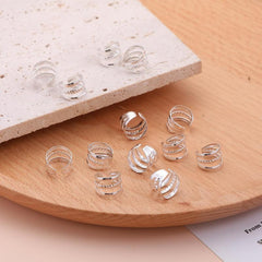30pcs Hollow Braided Metal Hair Clip Accessories Adjustable Silver Headpieces