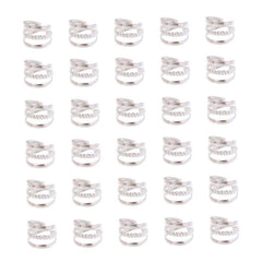 30pcs Hollow Braided Metal Hair Clip Accessories Adjustable Silver Headpieces
