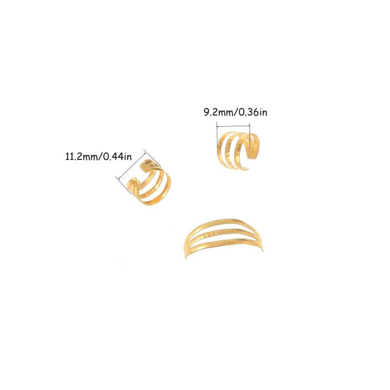 30pcs Hollow Braided Metal Hair Clip Accessories Adjustable Silver Headpieces
